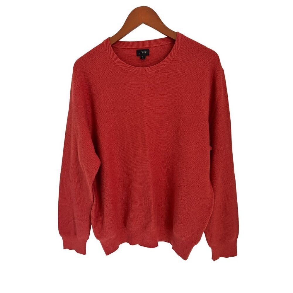 Brooks Brothers Wafted Cotton Crewneck Pullover Sweater in Brick Color Size Larg